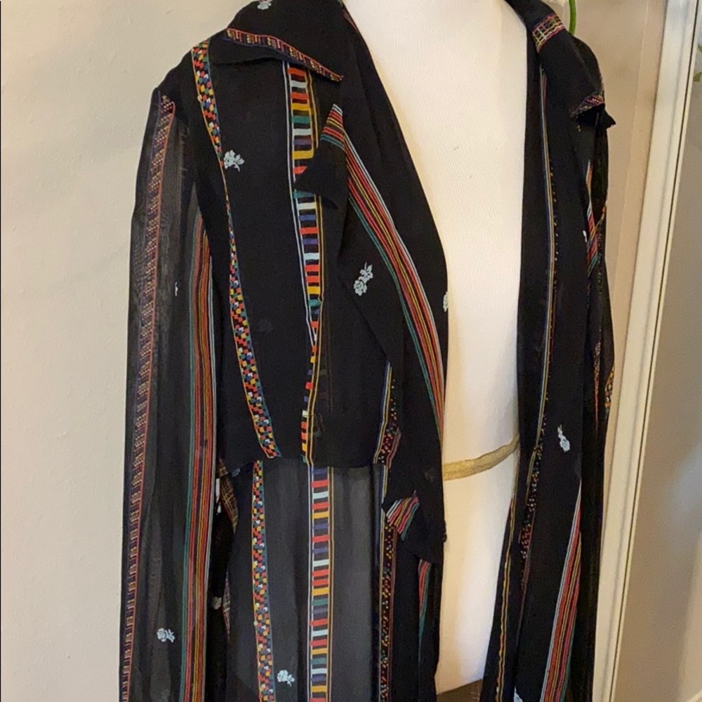 Urban Outfitters Longline Sheer Printed Jacket - Picture 2 of 7